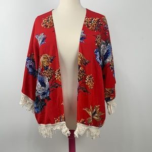 💞 PLUS SIZE Kimono with Tassel Fringe Crochet Tim